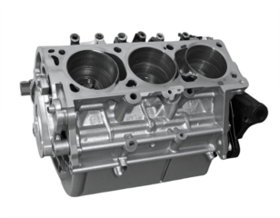 Powerful V8 engine block component showcasing precision engineering for automotive performance and mechanical innovation