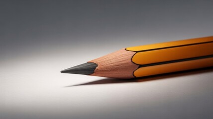 Broken pencil tip close-up on blank white paper – creative block concept