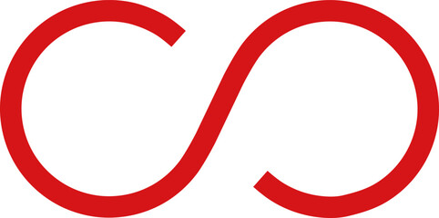 無限大の赤色のアイコンデザイン、単体
Infinity red icon design, single