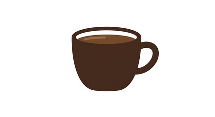 Obraz premium A brown coffee cup filled with coffee on a white background