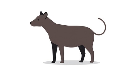 Obraz premium Vector illustration of a dog standing on white background viewed from side
