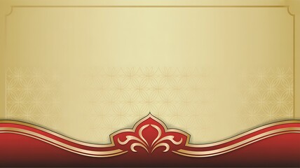 Elegant gold and red ornate background design with decorative border perfect for invitations and luxury branding