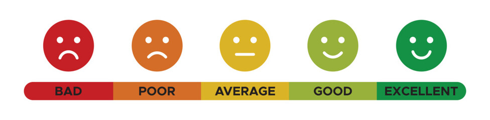 Feedback rating scale with emoticons. Feedback rating scale with emoticons solid and colorful icons or symbol. vector illustration collection. eps file. 