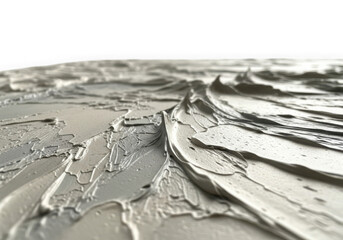 Textured gray paint strokes abstract art isolated on transparent background
