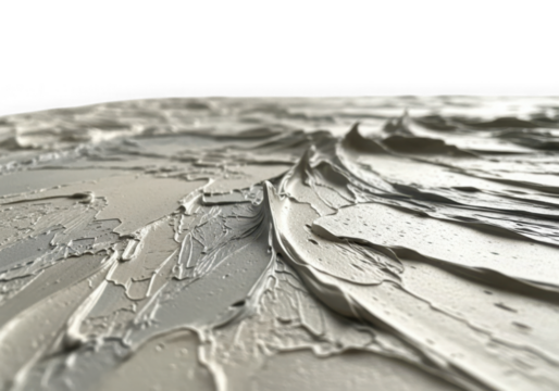 Textured gray paint strokes abstract art isolated on transparent background