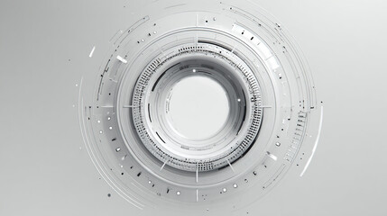 Futuristic abstract digital technology background with glowing circle and intricate geometric patterns