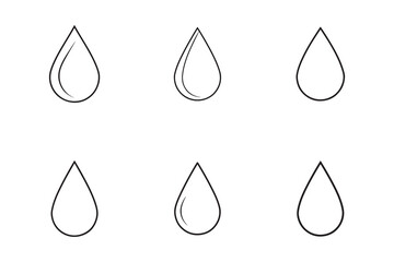 Minimalist Water Drop Vector Illustration on White Background Clean Line Art Graphic Representation for Water Concepts and Symbolism