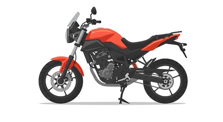 Obraz premium Vibrant Orange Motorcycle Illustration Isolated on a Clean White Background for Advertising or Design Projects