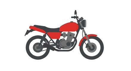 Obraz premium Classic Motorcycle Illustration Red Vintage Bike Design