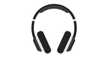 Fototapeta premium Modern flat design icon of over-ear headphones isolated on a white background. A concept for personal audio, music listening, and digital entertainment