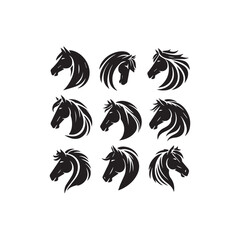 Obraz premium Horse head silhouette equestrian animal design art