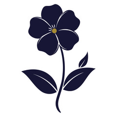 mazus pumilus flower silhouette  vector on-white-background