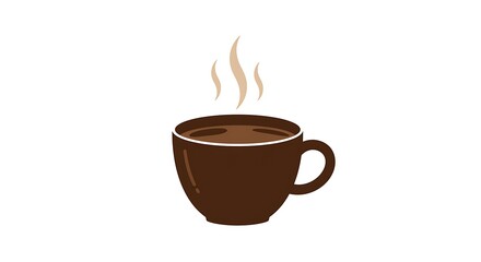 A steaming cup of hot coffee, perfect for a morning pick-me-up or an afternoon treat