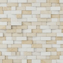 Obraz premium Beige and white textured brick pattern
