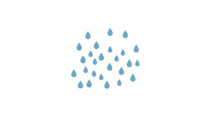 Minimalist Rain Drops Illustration on White Background