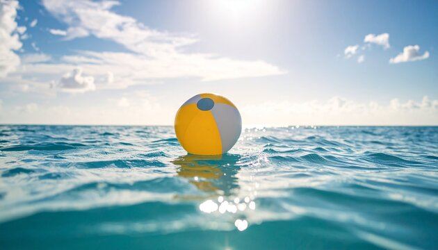 海とビーチボール