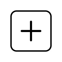 Add or sum icon with black outline