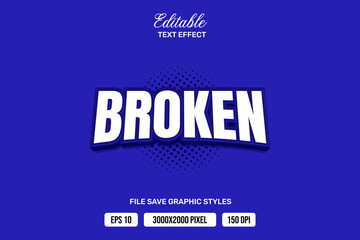 Premium broken this text effects can be edited again, suitable poster, template white background.