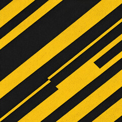 Abstract geometric striped texture. Warning yellow black diagonal stripes line. Stripe caution hazard, danger road sign symbol for road alert. Symbol of hazardous and radioactive substances. Vector