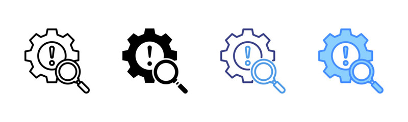 Analysis icon set multiple style collection