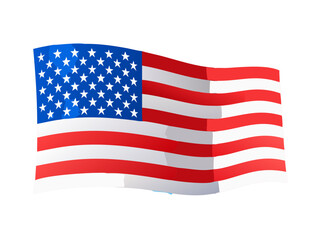Fototapeta premium 3d Render United States Flag Waving in the Wind in Blue Sky, Concepts of Democracy and International Relations