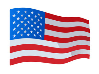 Fototapeta premium 3d Render United States Flag Waving in the Wind in Blue Sky, Concepts of Democracy and International Relations