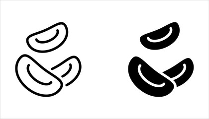 Blood cells icon set, simple medical icon. Black icon on white background