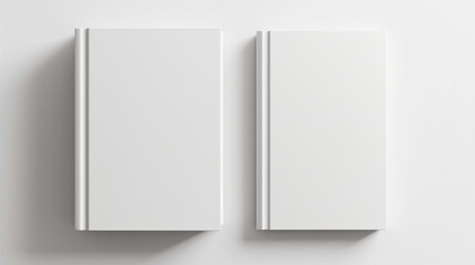  Two closed blank hardcover books on white background