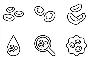 Blood cells icon set, simple medical icon. Black icon on white background