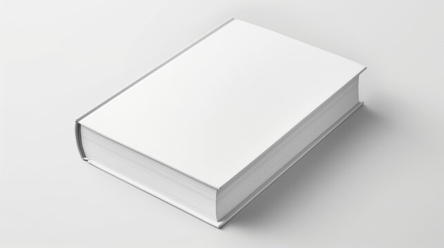 Closed blank thick hardcover book mockup on white