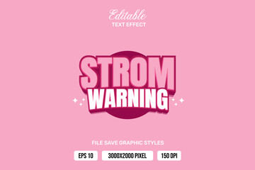 Premium storm warning this text effects can be edited again, suitable poster, template white background.