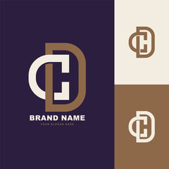 Obraz premium Set monogram CD with interlocking style badge logo and the text editable for clothing, apparel, or handmade bussines identity.