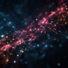 Obraz premium Abstract network connection technology background digital data visualization concept design art