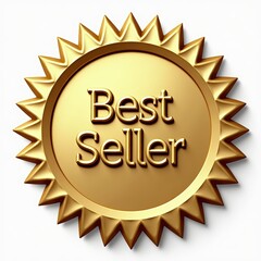Fototapeta premium Gold Best Seller 3D Badge – Premium Top Product Label for Marketing and Ecommerce