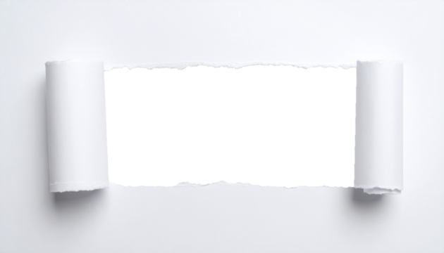 Cadre en papier déchiré (blanc)