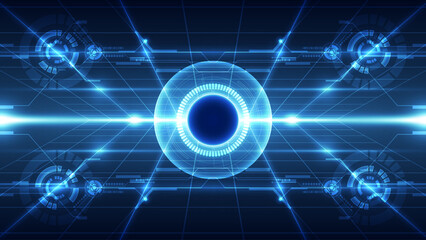 Futuristic Iris Scanner – Digital Eye Recognition Interface