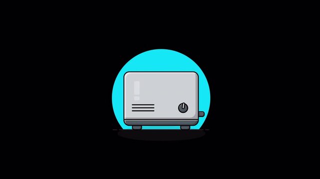 Toaster. Kitchen equipment Concept Animation Video - Transparent