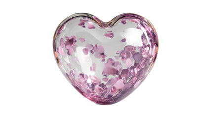 Pink Confetti Heart, isolated on transparent background