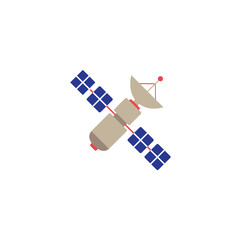 Obraz premium Space satellite icon. Flat illustration of space satellite vector icon for web design