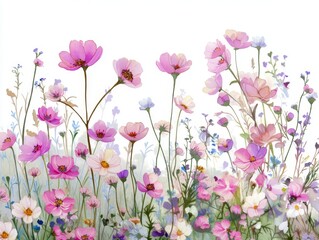 Fototapeta premium delicate watercolor floral meadow