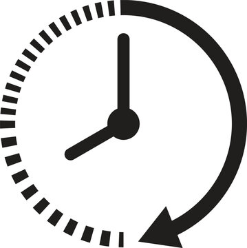 passage of time icon, clock, Clock Icon with Arrow