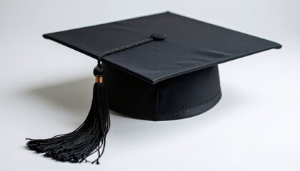 Black mortarboard on a clean background.
