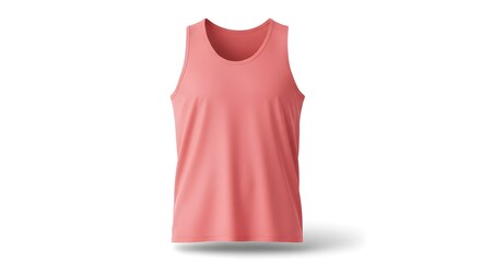 Coral Pink Tank Top Mockup, Blank Sleeveless Shirt Template, Apparel Design