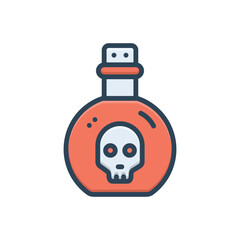 Color illustration  icon for poison