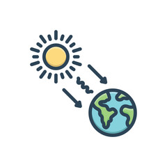 Color illustration  icon for radiation