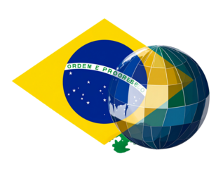  Flat Vector Brazil Flag with Green Field and Central Emblem in Clean Style