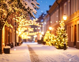 street at night christmas light