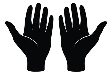Fototapeta premium Open Hands in Black Silhouette Symbol of Offering, Healing, or Expression