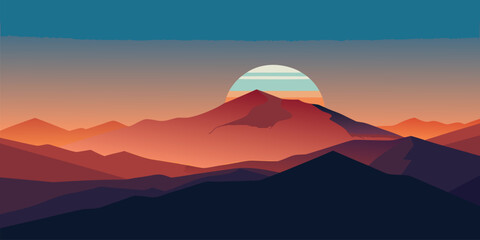 Abstract earth and sky gradient banner design with natural tones