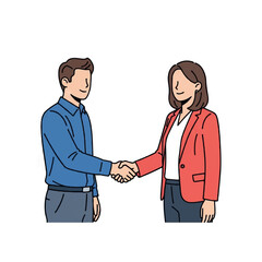 Fototapeta premium Business Handshake Agreement Between Man and Woman.
